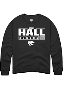 Grace Hall  Rally K-State Wildcats Mens Black NIL Stacked Box Long Sleeve Crew Sweatshirt