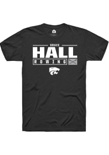 Grace Hall Black K-State Wildcats NIL Stacked Box Short Sleeve T Shirt