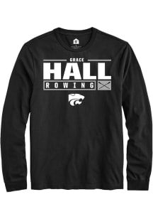 Grace Hall Rally Mens Black K-State Wildcats NIL Stacked Box Tee