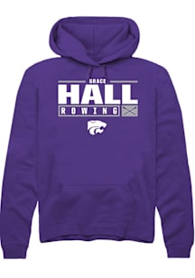 Grace Hall  Rally K-State Wildcats Mens Purple NIL Stacked Box Long Sleeve Hoodie