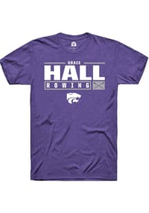 Grace Hall Purple K-State Wildcats NIL Stacked Box Short Sleeve T Shirt