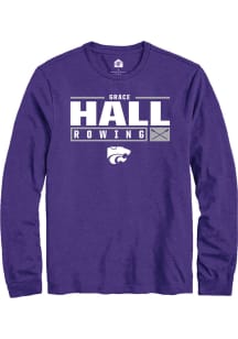 Grace Hall Rally Mens Purple K-State Wildcats NIL Stacked Box Tee