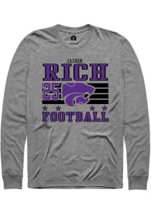 Zashon Rich Rally Mens Grey K-State Wildcats NIL Striped Tee