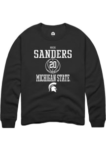 Nick Sanders Rally Mens Black Michigan State Spartans NIL Sport Icon Crew Sweatshirt