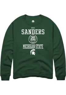 Nick Sanders Rally Mens Green Michigan State Spartans NIL Sport Icon Crew Sweatshirt
