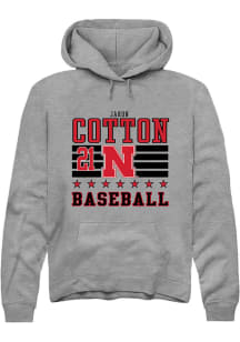 Jaron Cotton Rally Mens Grey Nebraska Cornhuskers NIL Striped Hooded Sweatshirt