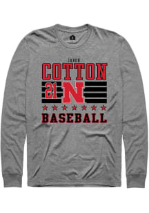 Jaron Cotton Rally Mens Grey Nebraska Cornhuskers NIL Striped Tee