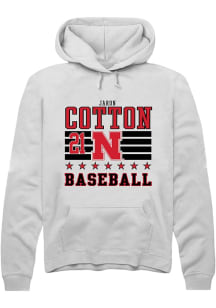 Jaron Cotton Rally Mens White Nebraska Cornhuskers NIL Striped Hooded Sweatshirt