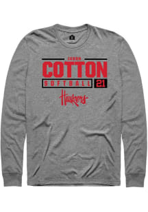 Jaron Cotton Rally Mens Graphite Nebraska Cornhuskers NIL Stacked Box Tee