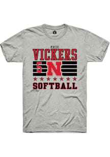 Macie Vickers Ash Nebraska Cornhuskers NIL Striped Short Sleeve T Shirt