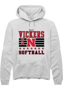 Macie Vickers Rally Mens White Nebraska Cornhuskers NIL Striped Hooded Sweatshirt