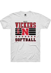 Macie Vickers White Nebraska Cornhuskers NIL Striped Short Sleeve T Shirt