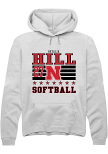 Natalia Hill Rally Mens White Nebraska Cornhuskers NIL Striped Hooded Sweatshirt