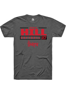 Natalia Hill Grey Nebraska Cornhuskers NIL Stacked Box Short Sleeve T Shirt