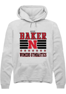 Reese Baker Rally Mens White Nebraska Cornhuskers NIL Striped Hooded Sweatshirt