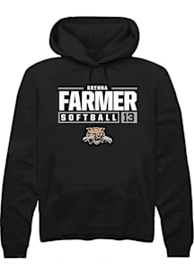 Brenna Farmer  Rally Ohio Bobcats Mens Black NIL Stacked Box Long Sleeve Hoodie