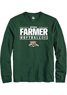 Brenna Farmer  Ohio Bobcats Green Rally NIL Stacked Box Long Sleeve T Shirt
