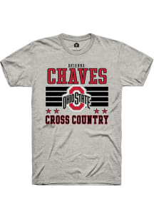 Brianna Chaves Ash Ohio State Buckeyes NIL Striped Short Sleeve T Shirt