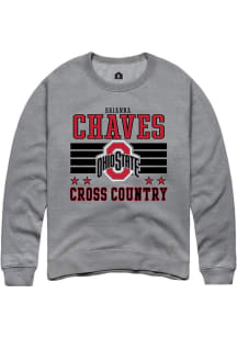 Brianna Chaves Rally Mens Grey Ohio State Buckeyes NIL Striped Crew Sweatshirt