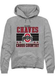 Brianna Chaves Rally Mens Grey Ohio State Buckeyes NIL Striped Hooded Sweatshirt