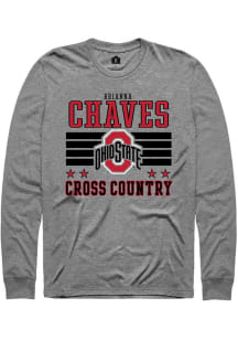 Brianna Chaves Rally Mens Grey Ohio State Buckeyes NIL Striped Tee