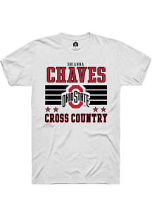 Brianna Chaves White Ohio State Buckeyes NIL Striped Short Sleeve T Shirt