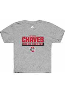 Brianna Chaves Rally Youth Grey Ohio State Buckeyes NIL Stacked Box Short Sleeve T-Shirt