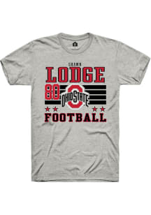 Shawn Lodge Ash Ohio State Buckeyes NIL Striped Short Sleeve T Shirt