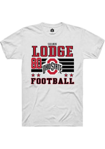 Shawn Lodge White Ohio State Buckeyes NIL Striped Short Sleeve T Shirt