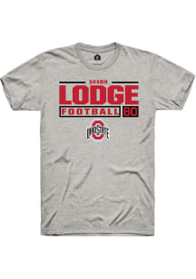 Shawn Lodge Ash Ohio State Buckeyes NIL Stacked Box Short Sleeve T Shirt