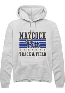 Maya Maycock Rally Mens White Pitt Panthers NIL Striped Hooded Sweatshirt