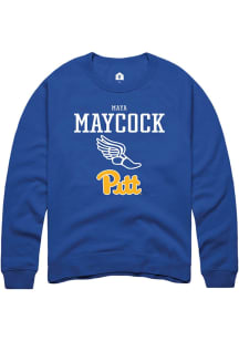 Maya Maycock Rally Mens Blue Pitt Panthers NIL Sport Icon Crew Sweatshirt