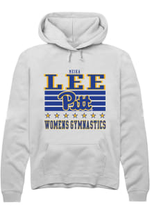 Meika Lee Rally Mens White Pitt Panthers NIL Striped Hooded Sweatshirt