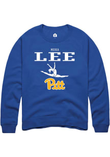 Meika Lee Rally Mens Blue Pitt Panthers NIL Sport Icon Crew Sweatshirt