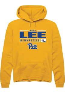 Meika Lee Rally Mens Gold Pitt Panthers NIL Stacked Box Hooded Sweatshirt