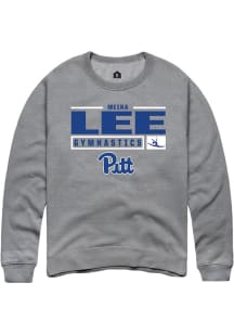 Meika Lee Rally Mens Graphite Pitt Panthers NIL Stacked Box Crew Sweatshirt