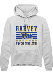 Reyna Garvey Rally Mens White Pitt Panthers NIL Striped Hooded Sweatshirt