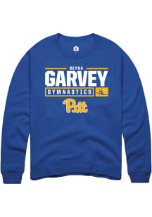 Reyna Garvey Rally Mens Blue Pitt Panthers NIL Stacked Box Crew Sweatshirt
