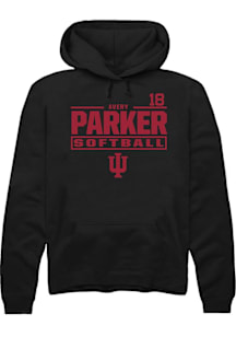 Avery Parker  Rally Indiana Hoosiers Mens Black NIL Stacked Box Long Sleeve Hoodie