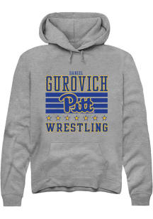 Daniel Gurovich Rally Mens Grey Pitt Panthers NIL Striped Hooded Sweatshirt