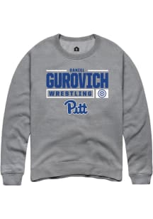 Daniel Gurovich Rally Mens Graphite Pitt Panthers NIL Stacked Box Crew Sweatshirt