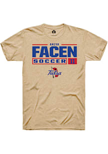 Aniya Facen  Tulsa Golden Hurricane Tan Rally NIL Stacked Box Short Sleeve T Shirt