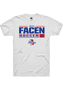 Aniya Facen  Tulsa Golden Hurricane White Rally NIL Stacked Box Short Sleeve T Shirt