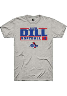 Annika Dill Ash Tulsa Golden Hurricane NIL Stacked Box Short Sleeve T Shirt