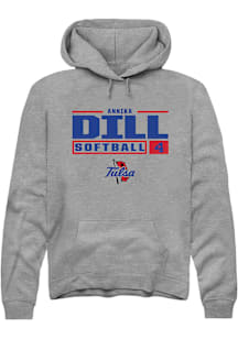Annika Dill  Rally Tulsa Golden Hurricane Mens Graphite NIL Stacked Box Long Sleeve Hoodie
