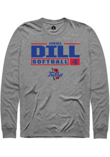 Annika Dill Rally Mens Graphite Tulsa Golden Hurricane NIL Stacked Box Tee