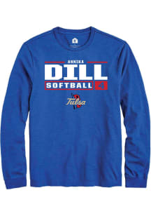 Annika Dill Rally Mens Blue Tulsa Golden Hurricane NIL Stacked Box Tee