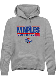 Brinly Maples  Rally Tulsa Golden Hurricane Mens Graphite NIL Stacked Box Long Sleeve Hoodie