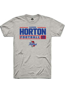 Carson Horton Ash Tulsa Golden Hurricane NIL Stacked Box Short Sleeve T Shirt