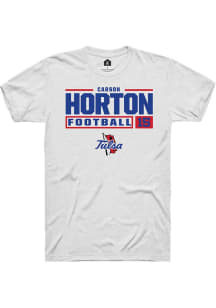 Carson Horton White Tulsa Golden Hurricane NIL Stacked Box Short Sleeve T Shirt